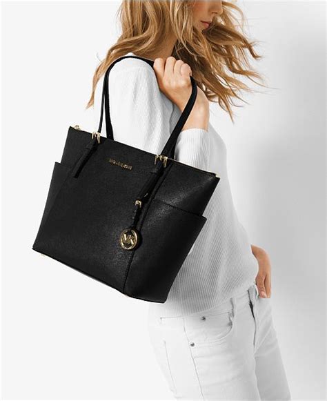 michael kors jet set large crossgrain leather tote|Michael Kors designer tote jet set.